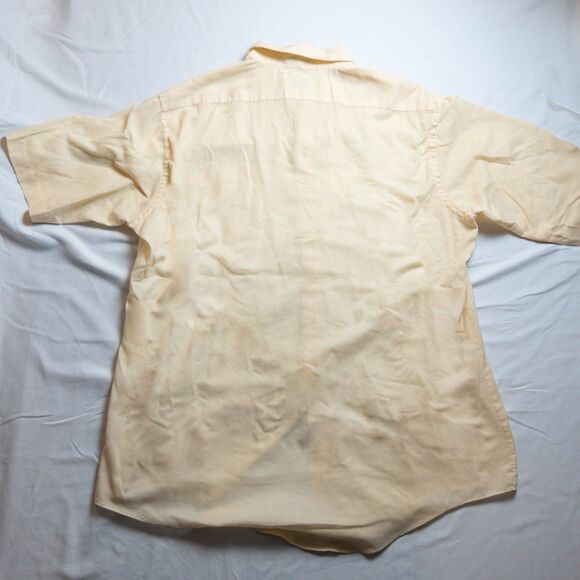 615 Collection Mens Button Up Shortsleeve Shirt Butter Yellow Single Needle - Picture 2 of 6
